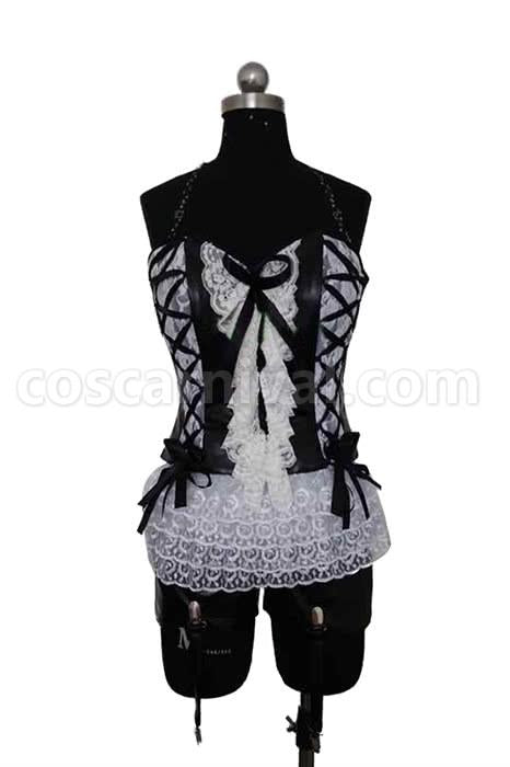 ZONE-00 Hime Shirayuri White Lace Cosplay Costume coscarnival